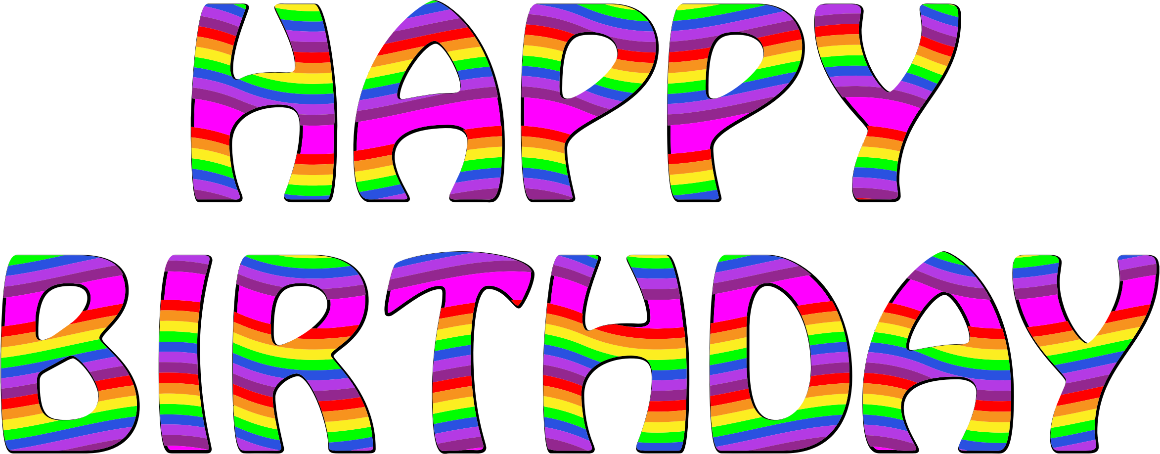Clipart   Rainbow Happy Birthday Typography