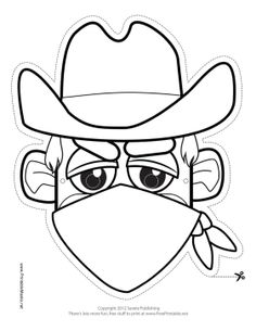 Cowboy Bandit Mask To Color Printable Mask Free To Download And Print