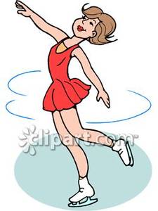 Female Ice Skater Skating Royalty Free Clipart Picture