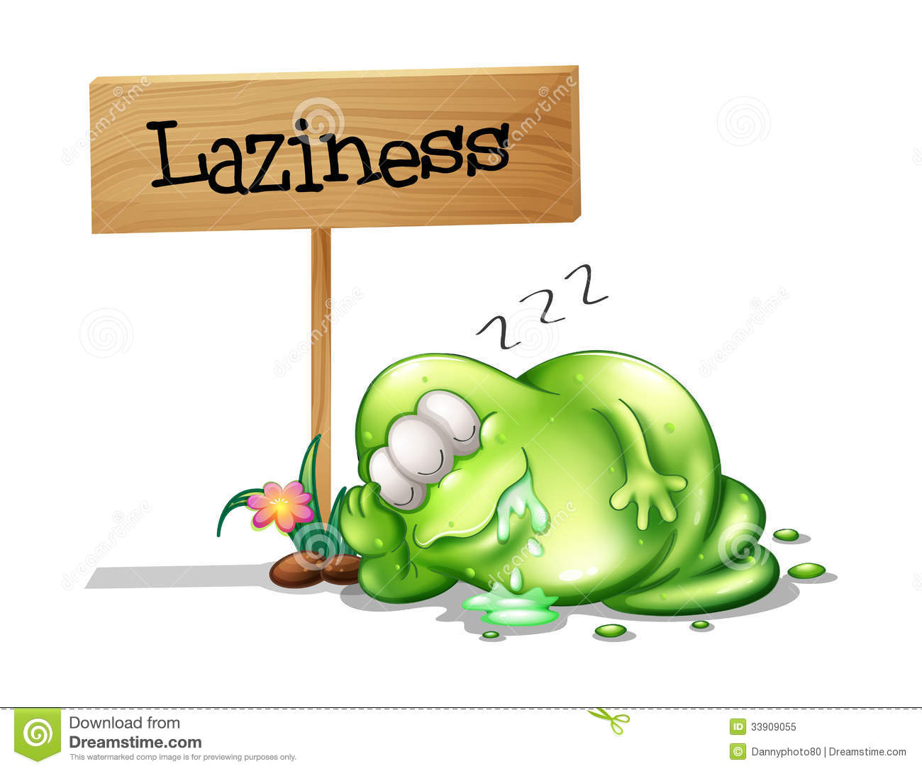 Free Stock Photo  A Lazy Monster Sleeping Near The Wooden Signboard