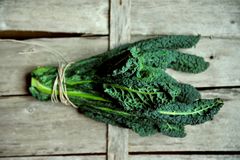 Healthy Food   Kale Leaves On A Vintage Background Stock Image