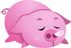 Lazy Sleeping Pink Pig Facebook Graphic