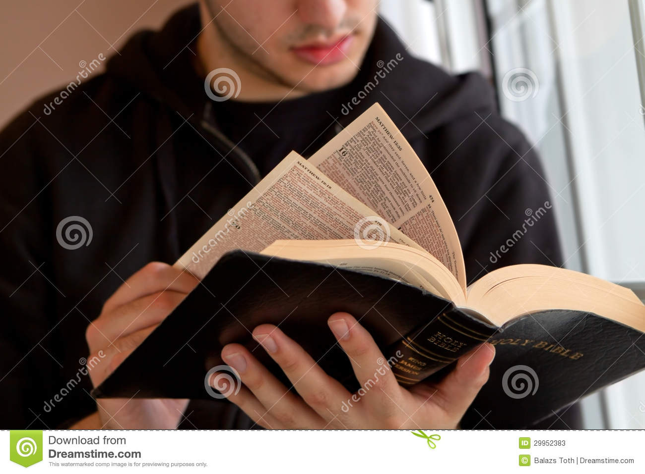 Man Reading Bible Stock Photos   Image  29952383