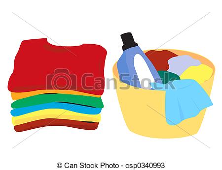 Of Laundry   Clean And Soiled Clothes Csp0340993   Search Clipart