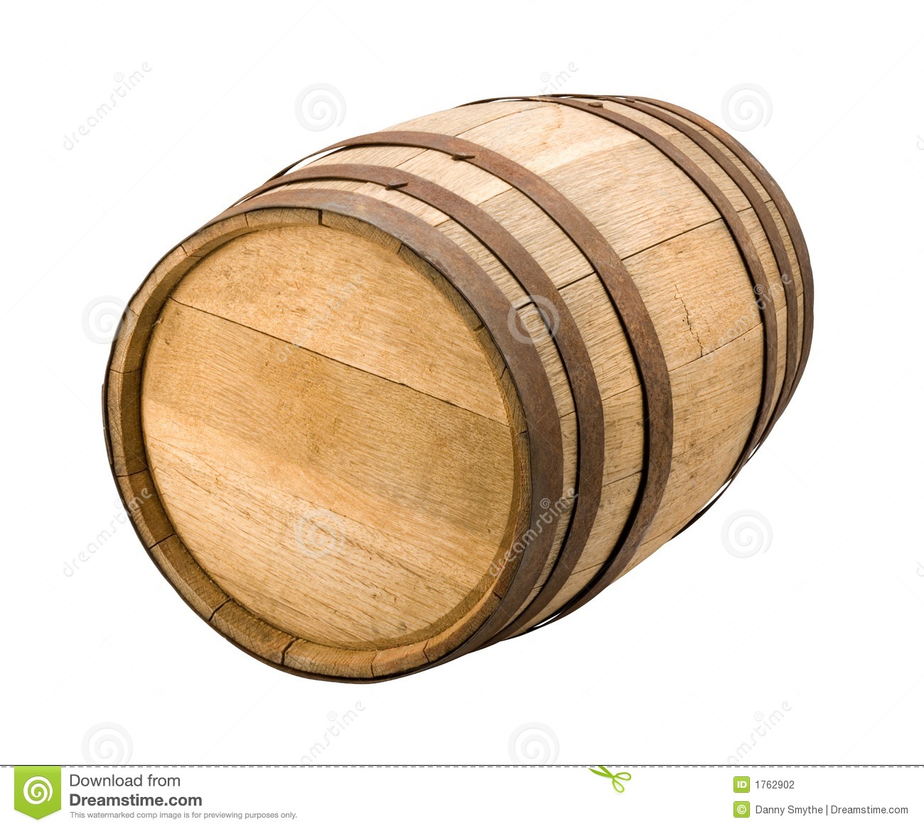Old Barrel Isolated With Clipping Path Isolation Is On A Transparent