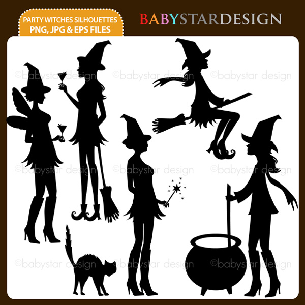 Party Witches Silhouettes Silhouettes Woman Party Witch Witches