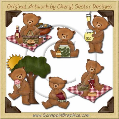 Picnic With Teddy Collection Graphics Clip Art Download   Scrappin