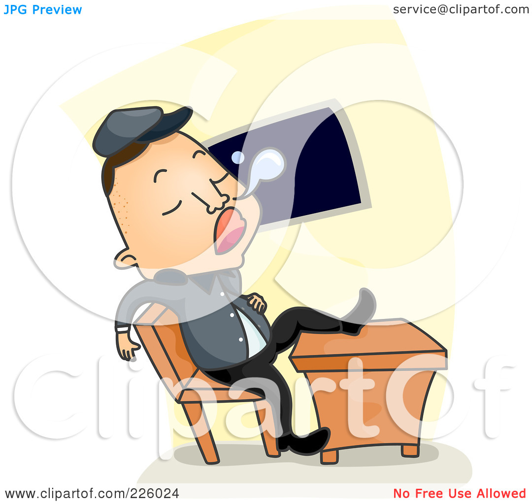 Royalty Free  Rf  Clipart Illustration Of A Lazy Guard Sleeping With