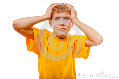 Sad Sick Baby Boy Headache Feels Depressed Stock Photos   Image