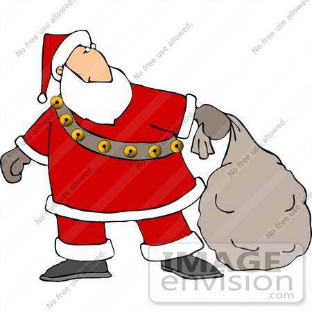 Santa Carrying A Sack Of Toys Clipart    12506 By Djart   Royalty Free    