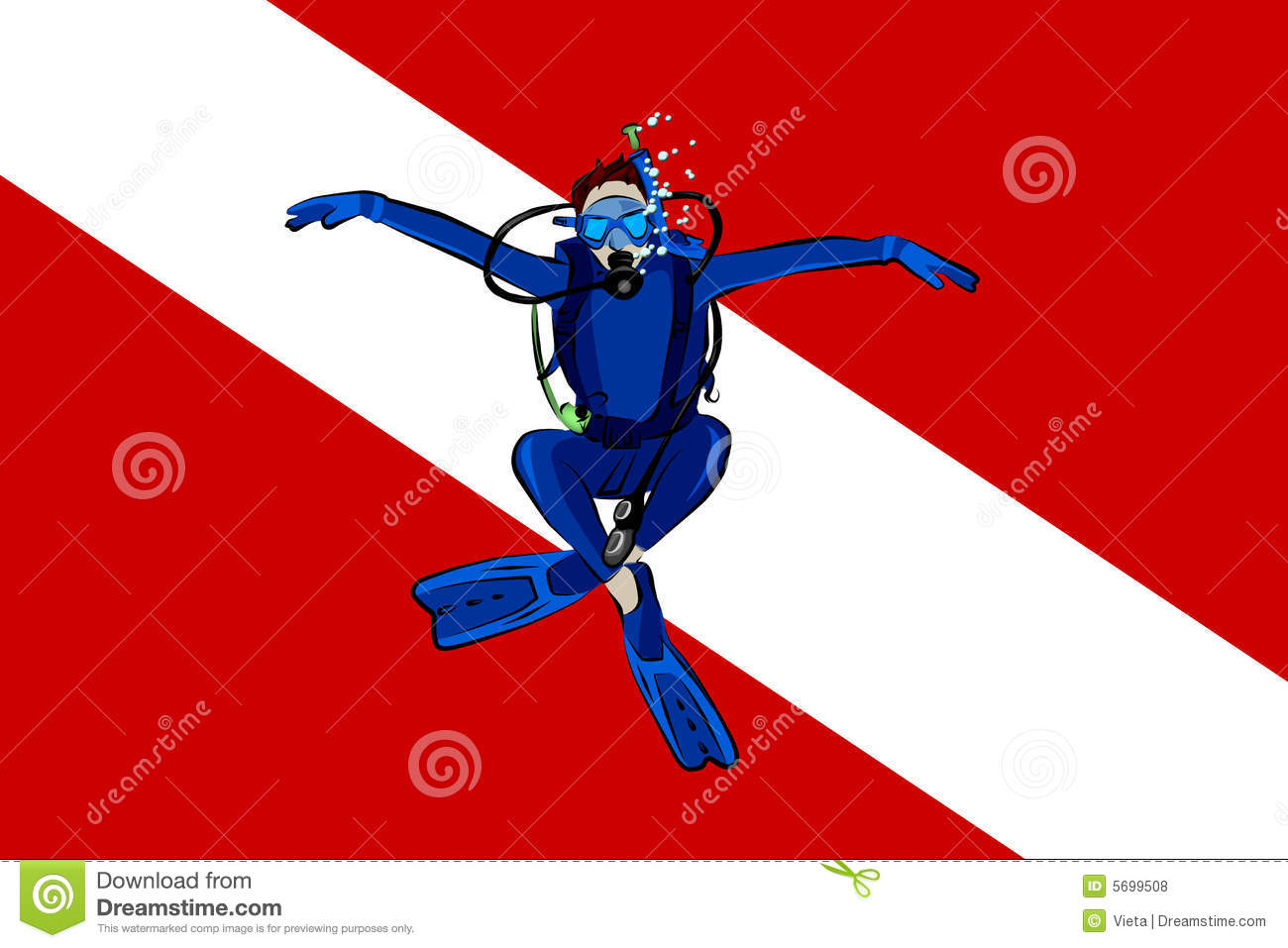 Scuba Diving Flag Royalty Free Stock Photos   Image  5699508