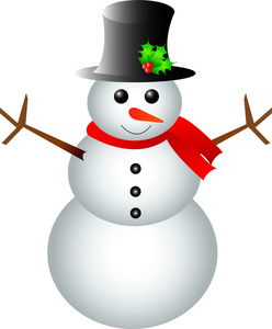 Snowman Clipart Image   Happy Snowman Wearing A Top Hat And Scarf