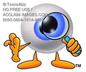 Stock Clipart Image Of A Cartoon Eye Ball Character Looking Through A    