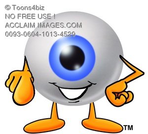 Stock Clipart Image Of A Cartoon Eye Ball Character Pointing Finger    