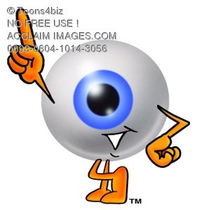 Stock Clipart Image Of A Cartoon Eye Ball Character Pointing Finger Up