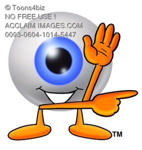 Stock Clipart Image Of A Cartoon Eye Ball Character Pointing To His    