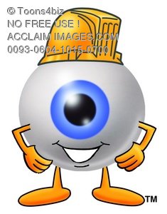 Stock Clipart Image Of A Cartoon Eye Ball Character Wearing A Hard Hat