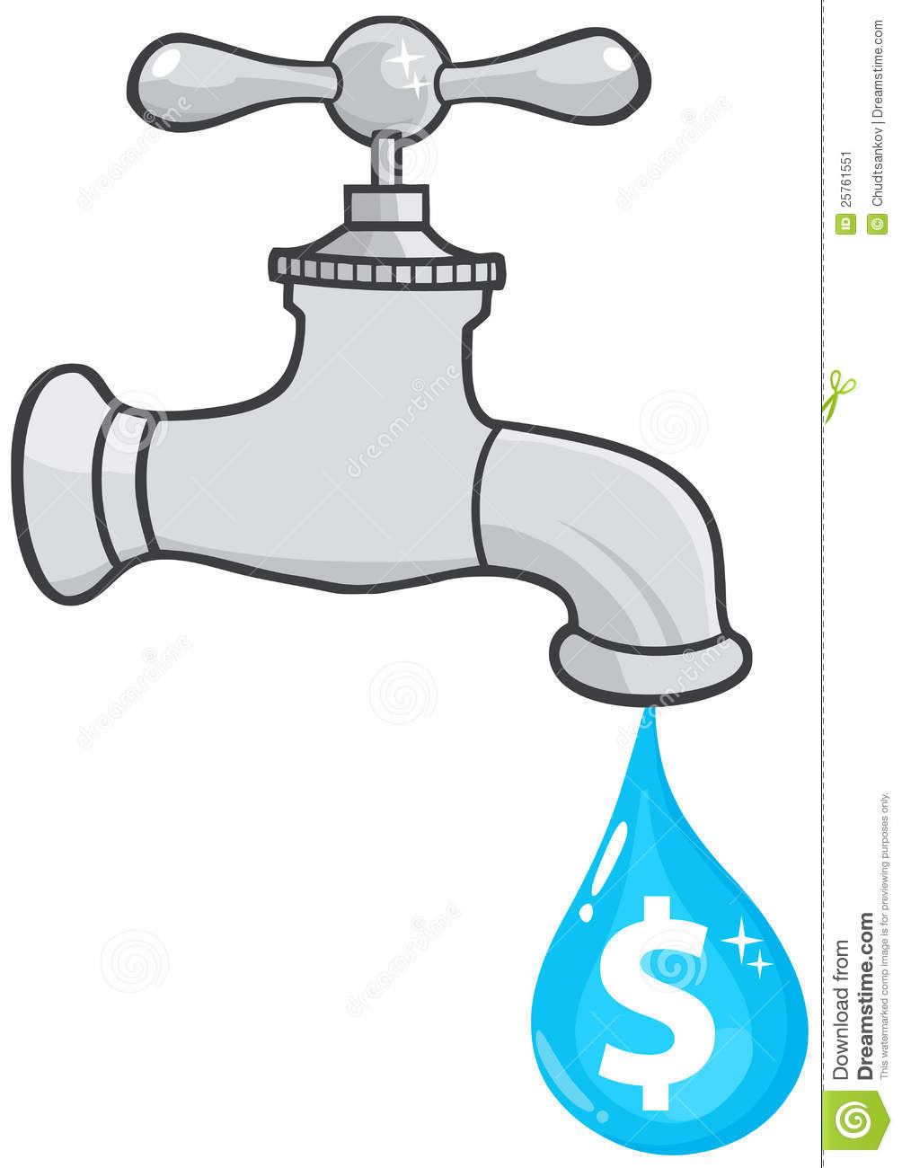 Water Faucet With Dollar Dripping Stock Image   Image  25761551