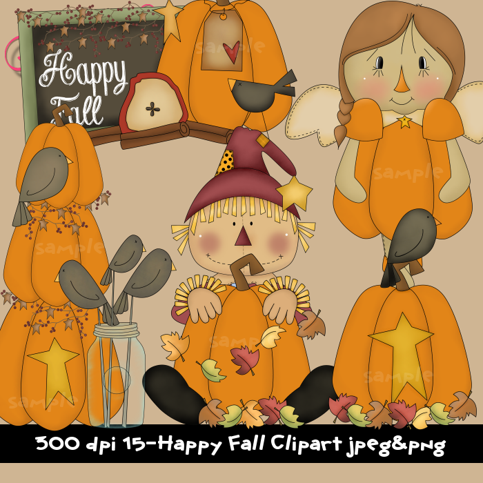 15 Happy Fall Clipart Collection