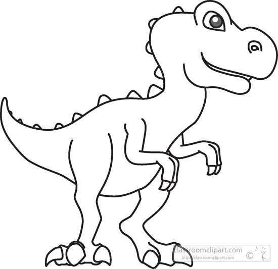 Animals   Dinosaur Black White Outline 943   Classroom Clipart
