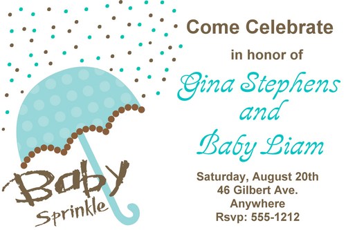 Baby Shower Invitation   Baby Sprinkle Diy Printable File   Umbrella