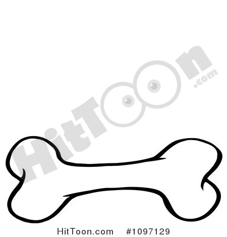 Dog Bone Clipart  1097129  Black And White Outlined Dog Bone By Hit