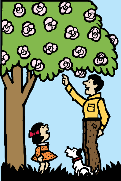 Father And Daughter Under Tree Clip Art At Clker Com   Vector Clip Art