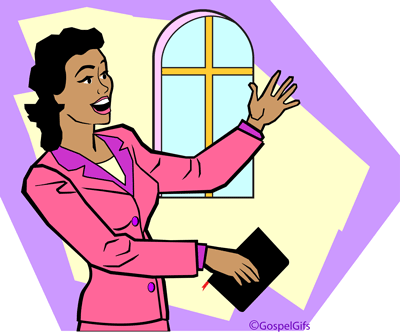 Illustration Of A Woman With Bible In Church Or Sunday School