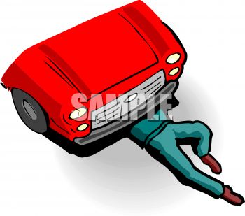 Mechanic Under A Car   Royalty Free Clipart Image