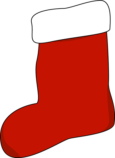 Red Stocking Clip Art   Big Red Christmas Stocking With White Trim
