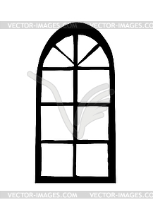 Silhouette Window   White   Black Vector Clipart
