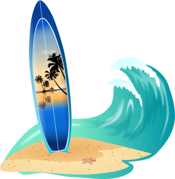 Surfboard And Wave Clip Art At Clker Com   Vector Clip Art Online    