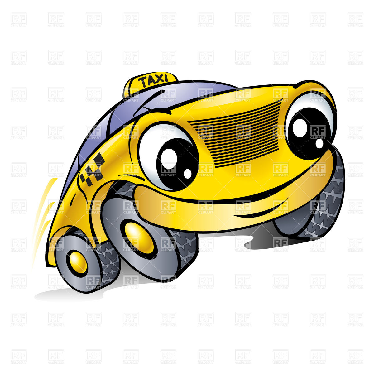 Taxi   Car With Smiling Face Download Royalty Free Vector Clipart