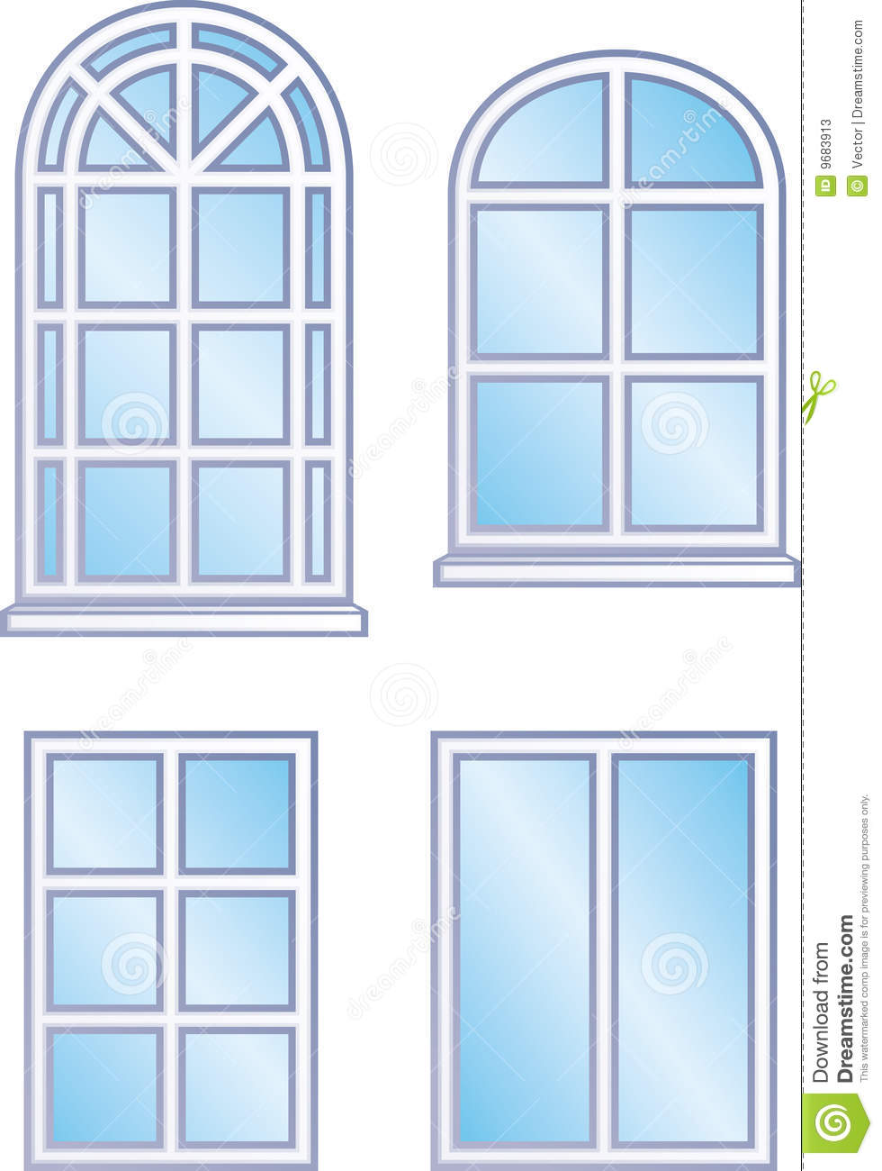 Vector Illustration Isolated On White Background   Window Frames