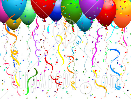 30183 Clipart Illustration Of Colorful Helium Filled Balloons With