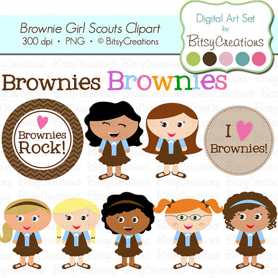 50  Off Sale Brownie Girl Scouts Digital Art Set Clipart By    
