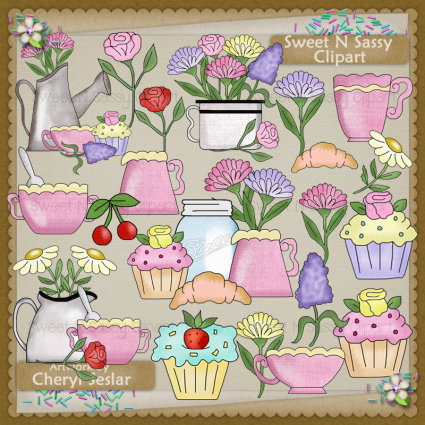 Afternoon Tea Collection    1 00   Sweet N Sassy Clipart