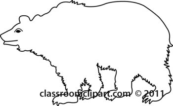 Animals   Outline Polar Bear   Classroom Clipart