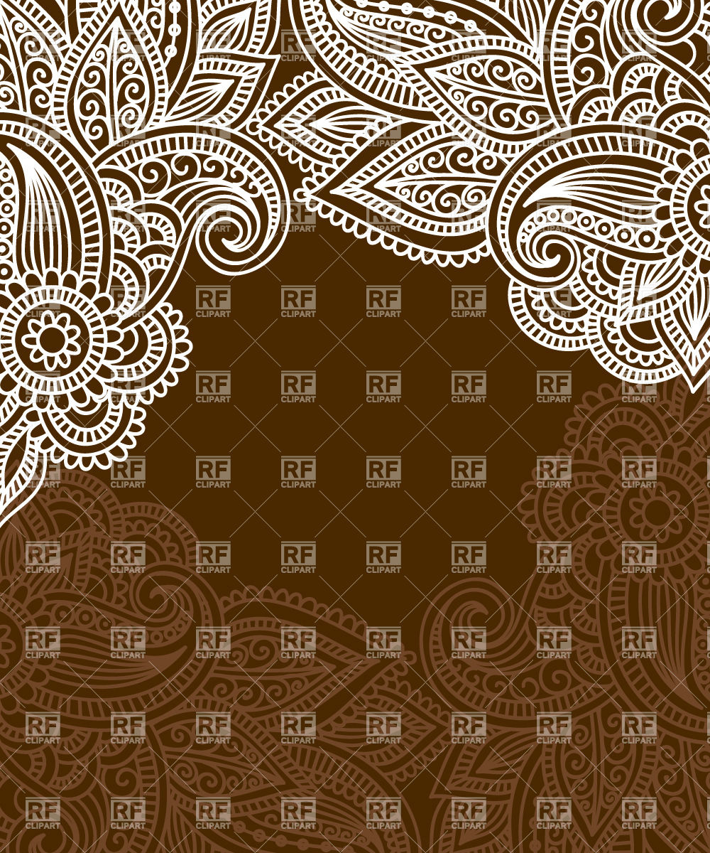 Background With Indian Ethnic Tracery   Mendi Style Border Download    