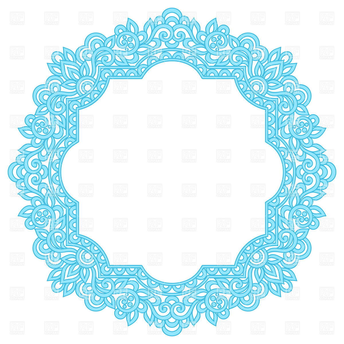 Blue Round Herbal Ornament 28613 Borders And Frames Download    