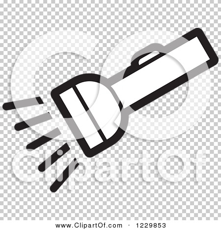 Clipart Of A Black And White Flashlight Icon   Royalty Free Vector    