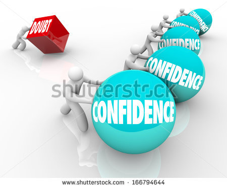 Confidence Vs Doubt Positive Attitude Self Belief Faith Wins   Stock