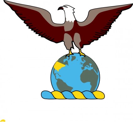 Eagle Over Globe Clip Art 22233 Jpg