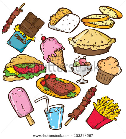 Eating Junk Food Clipart Set Of Junk Food In Doodle