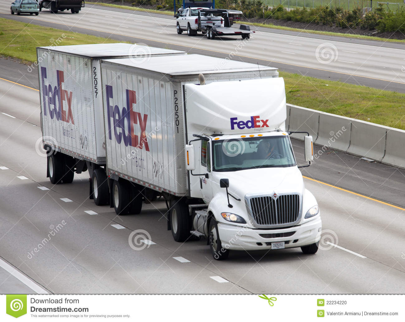 Fedex Truck With The Company Logo On A Highway 