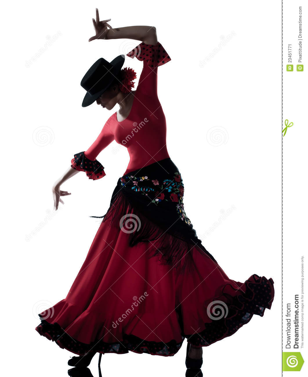 Flamenco Dancer Clipart Woman Gipsy Flamenco Dancing