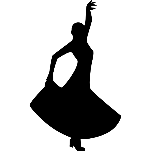 Flamenco Dancing Silhouette Of A Woman   Free People Icons