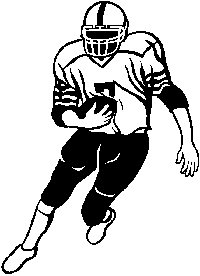 Football Player Running With Football