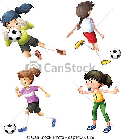 Four Girls    Csp14067629   Search Clipart Illustration Drawings