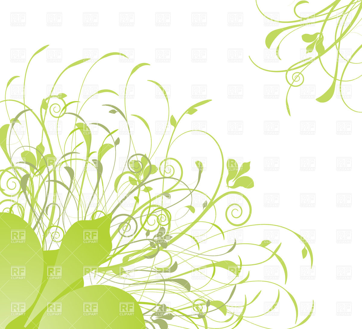 Green Herbal Corner Pattern Download Royalty Free Vector Clipart  Eps    